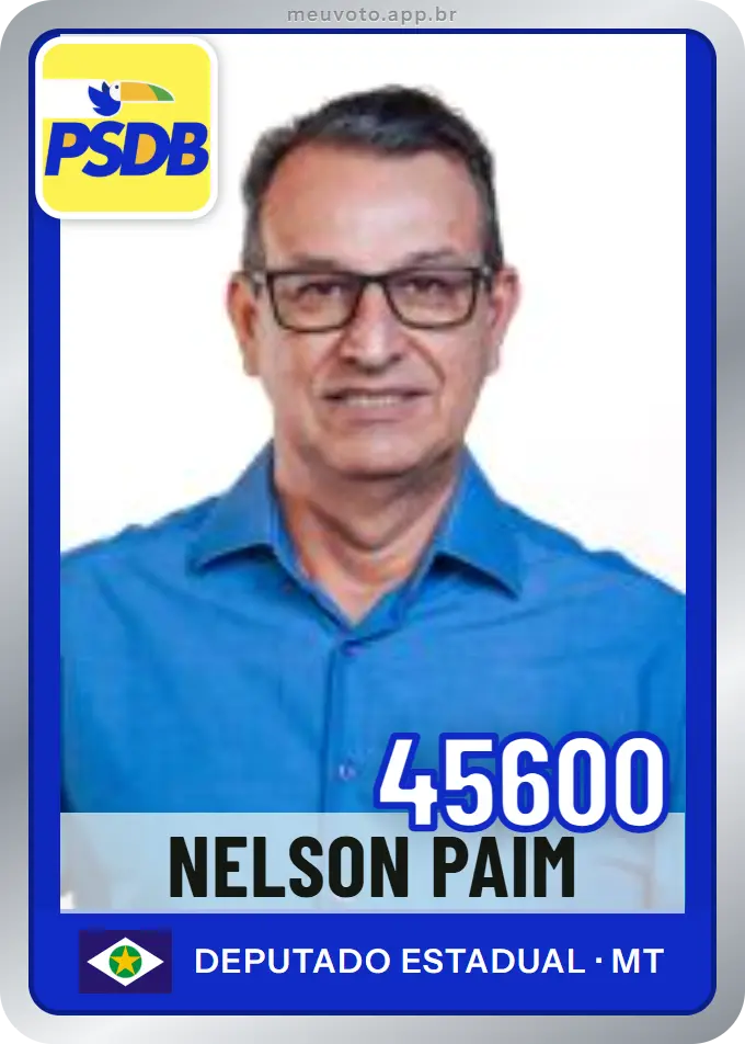 Carta de Nelson Paim, número 45600, PSDB