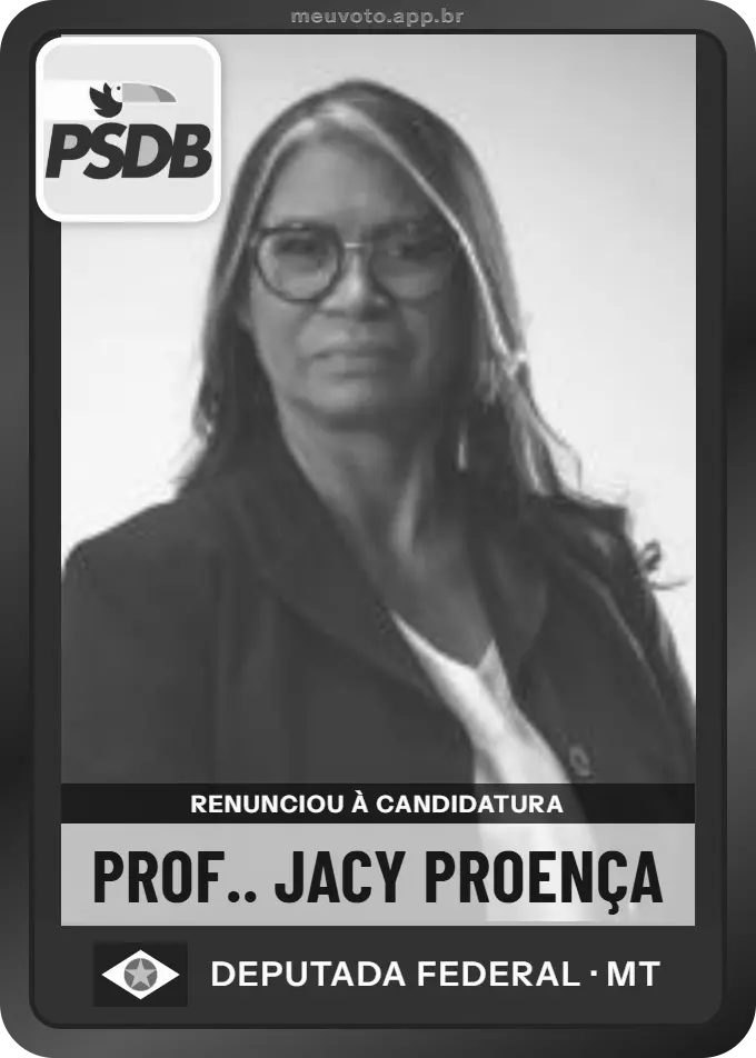 Carta de Prof.. Jacy Proença, PSDB. Renunciou à candidatura e não vai à urna.