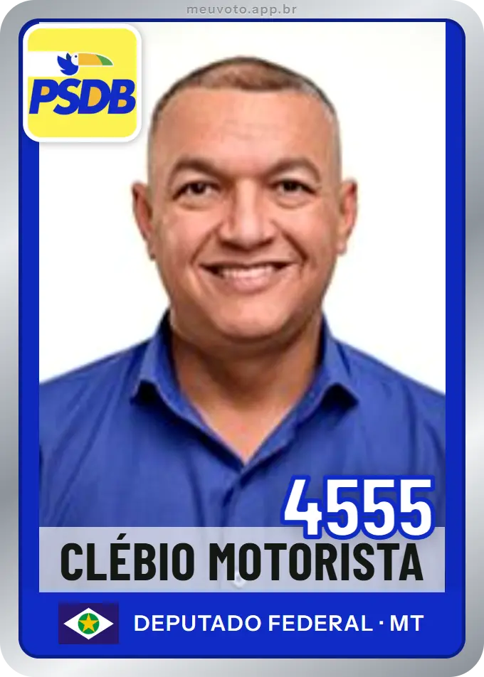 Carta de Clébio Motorista, número 4555, PSDB