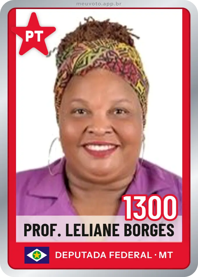 Carta de Prof. Leliane Borges, número 1300, PT