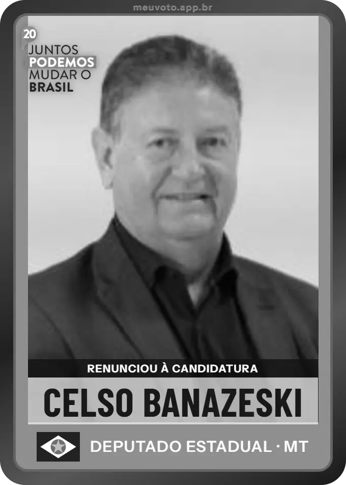 Carta de Celso Banazeski, Podemos. Renunciou à candidatura e não vai à urna.