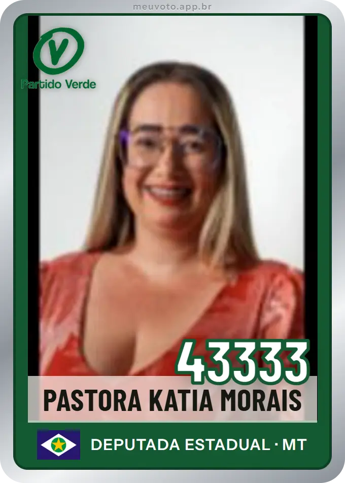 Carta de Pastora Katia Morais, número 43333, PV