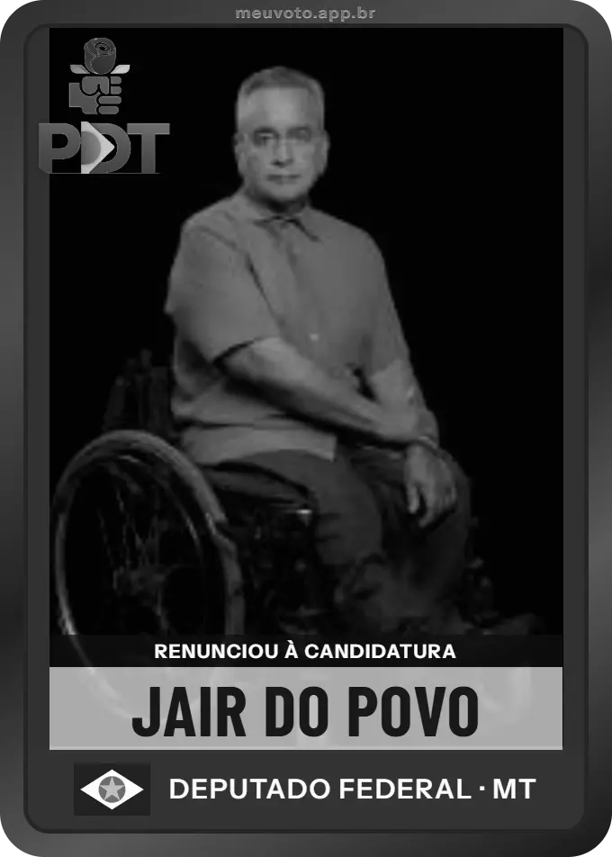 Carta de Jair do Povo, PDT. Renunciou à candidatura e não vai à urna.