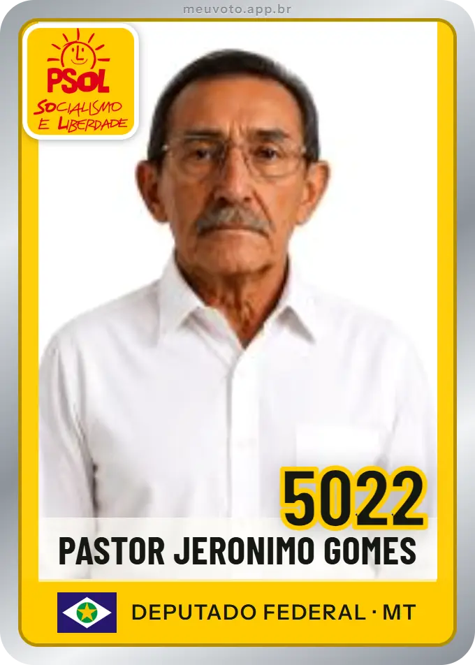 Carta de Pastor Jeronimo Gomes, número 5022, PSOL