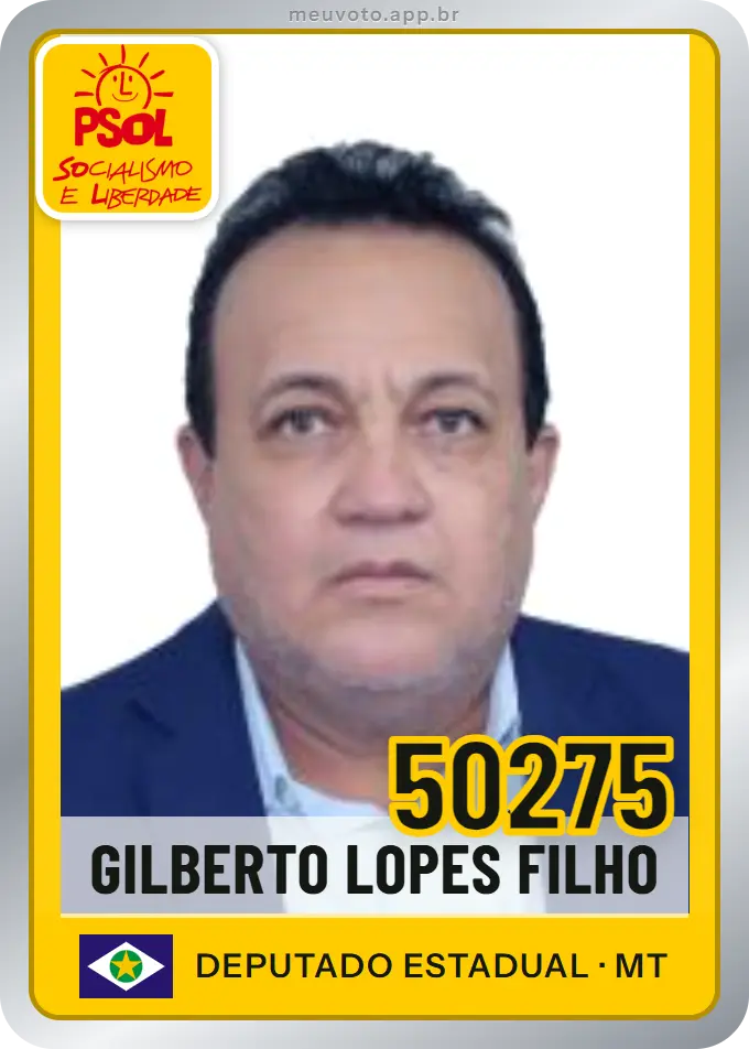Carta de Gilberto Lopes Filho, número 50275, PSOL