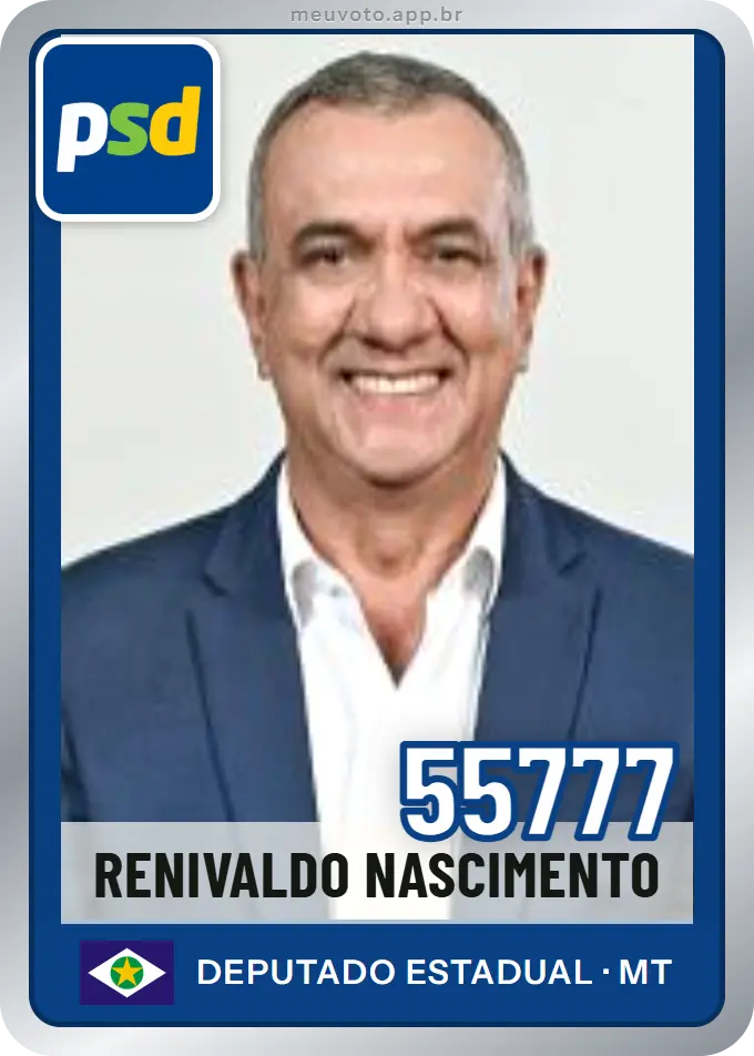 Carta de Renivaldo Nascimento, número 55777, PSD