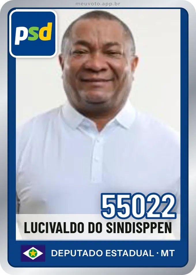 Carta de Lucivaldo do Sindisppen, número 55022, PSD