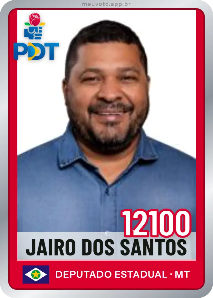 Carta de Jairo dos Santos, número 12100, PDT