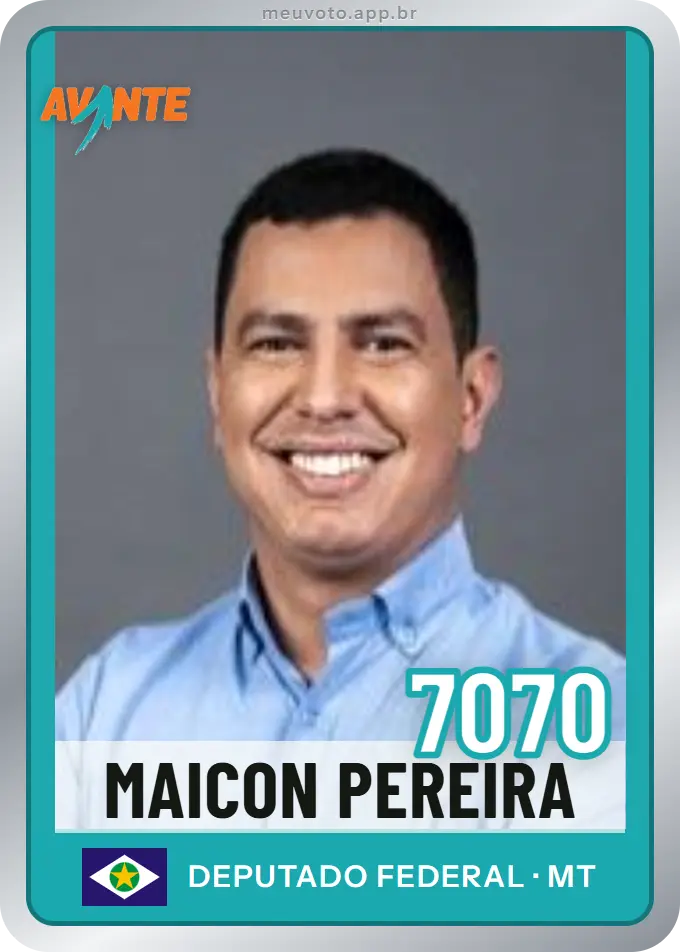 Carta de Maicon Pereira, número 7070, Avante