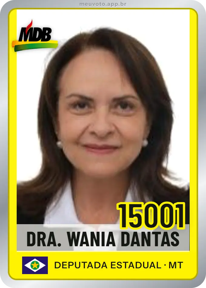 Carta de Dra. Wania Dantas, número 15001, MDB