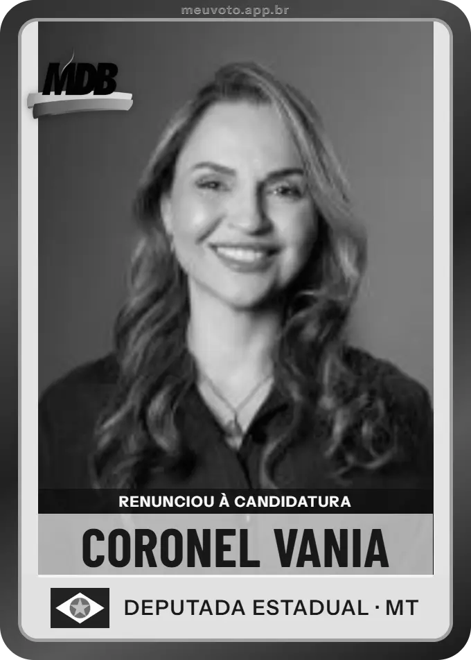 Carta de Coronel Vania, MDB. Renunciou à candidatura e não vai à urna.