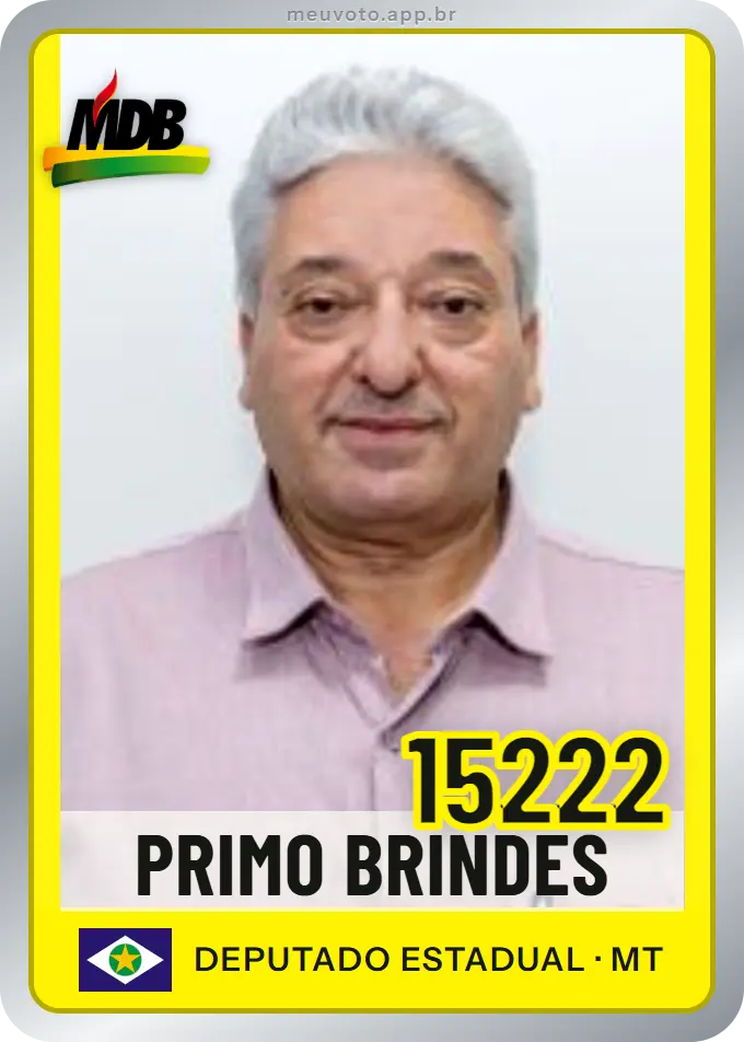 Carta de Primo Brindes, número 15222, MDB