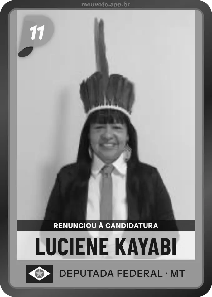 Carta de Luciene Kayabi, PP. Renunciou à candidatura e não vai à urna.