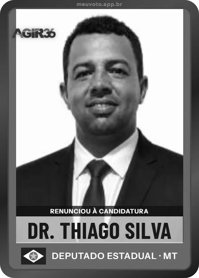 Carta de Dr. Thiago Silva, Agir. Renunciou à candidatura e não vai à urna.