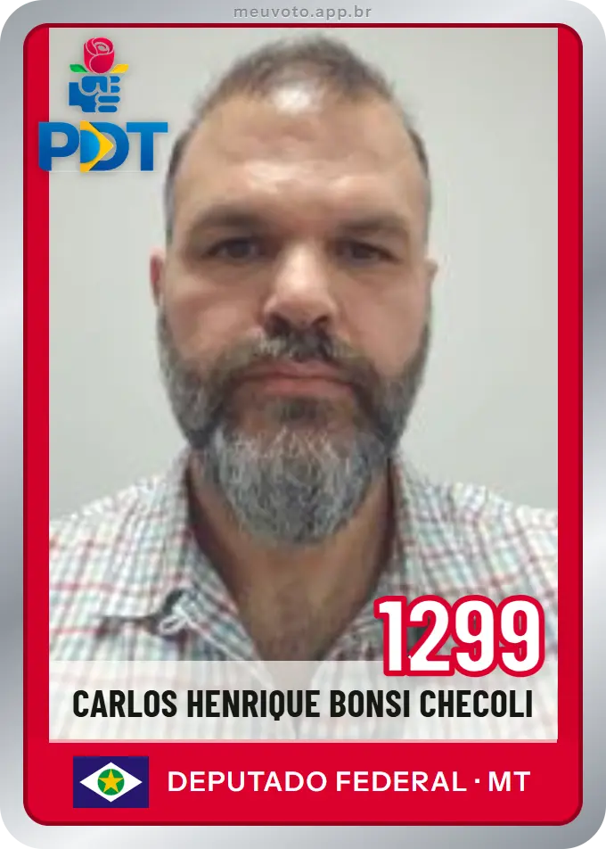 Carta de Carlos Henrique Bonsi Checoli, número 1299, PDT