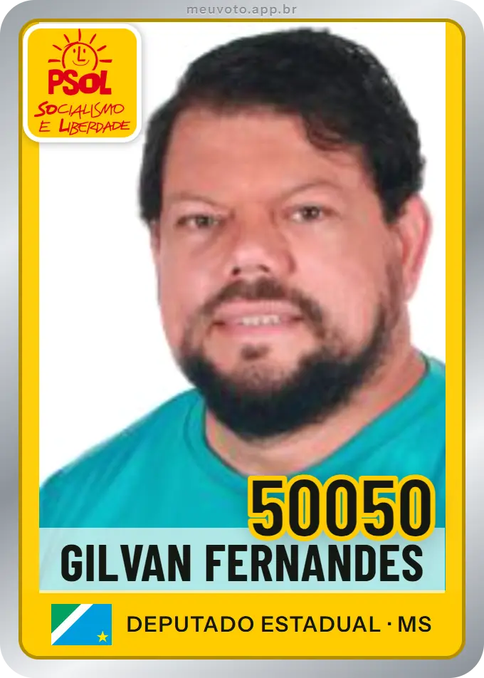 Carta de Gilvan Fernandes, número 50050, PSOL
