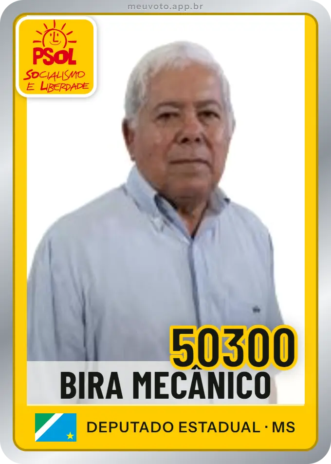 Carta de Bira Mecânico, número 50300, PSOL