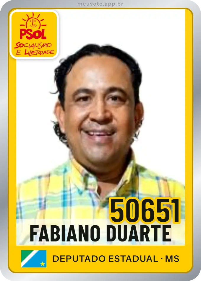 Carta de Fabiano Duarte, número 50651, PSOL