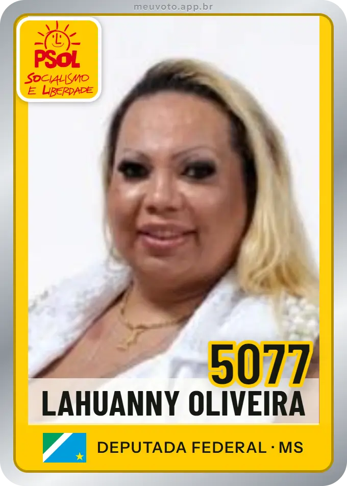 Carta de Lahuanny Oliveira, número 5077, PSOL