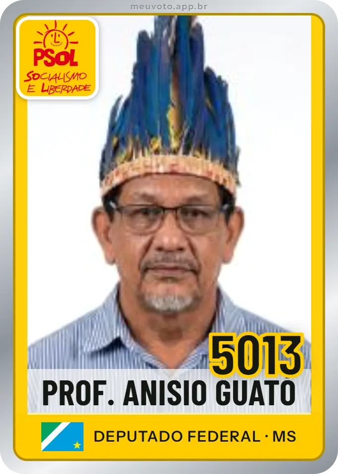 Carta de Prof. Anisio Guató, número 5013, PSOL