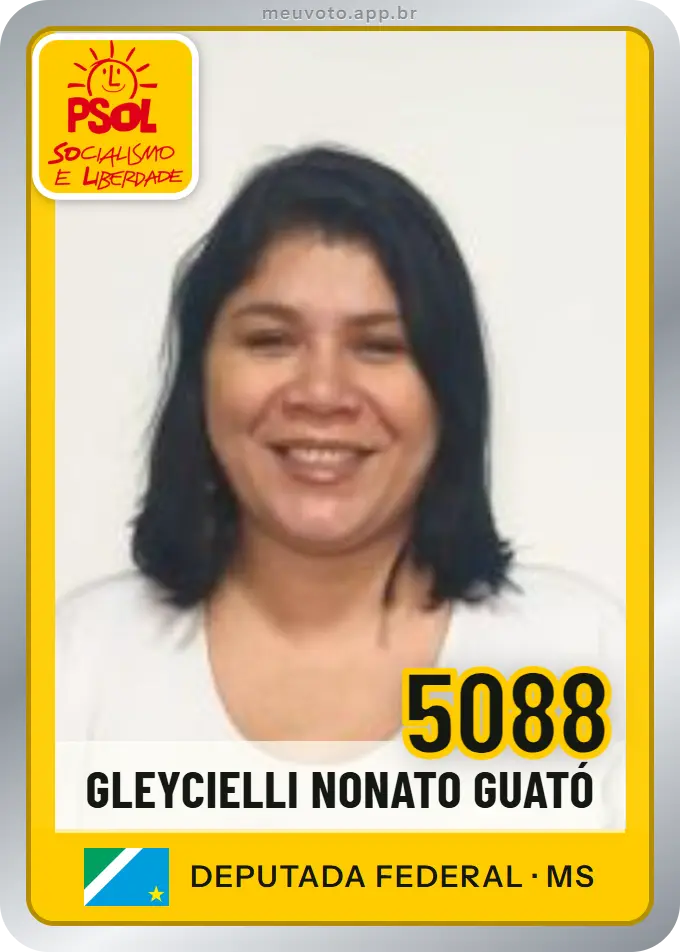 Carta de Gleycielli Nonato Guató, número 5088, PSOL
