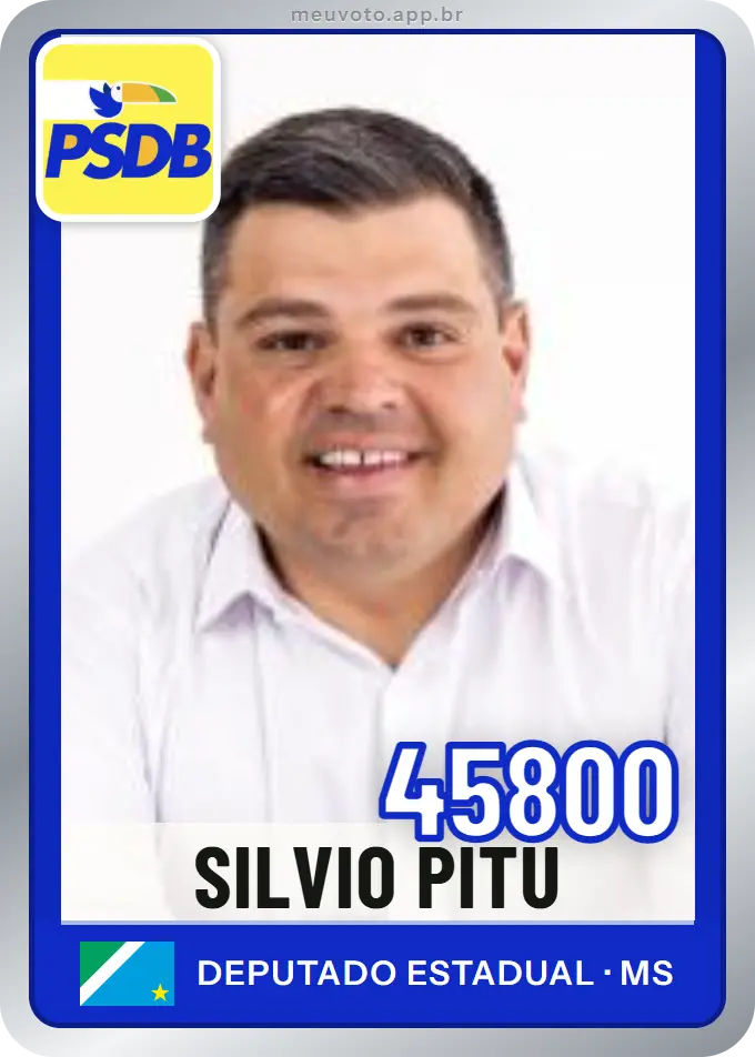 Carta de Silvio Pitu, número 45800, PSDB