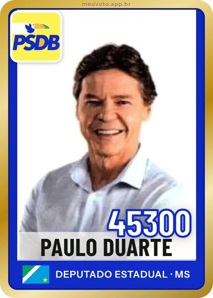 Carta de Paulo Duarte, número 45300, PSDB