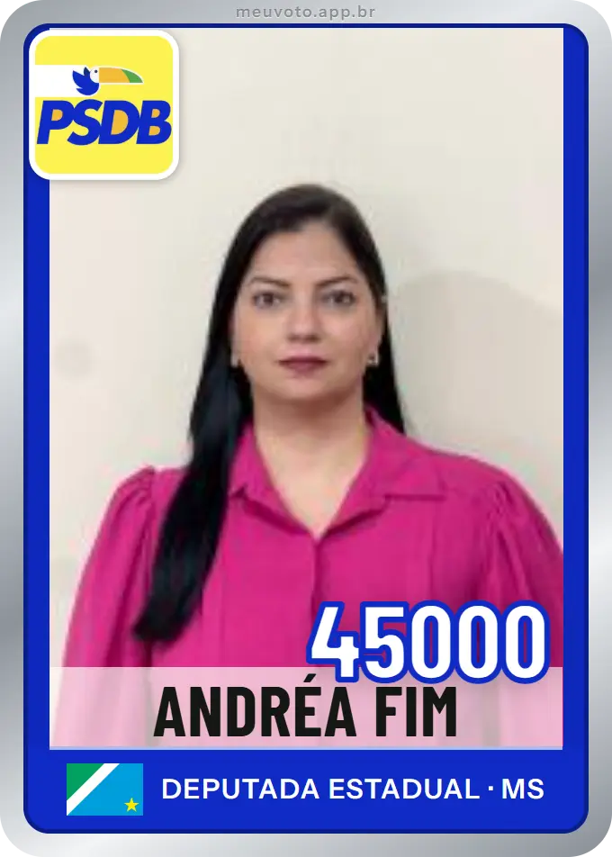 Carta de Andréa Fim, número 45000, PSDB