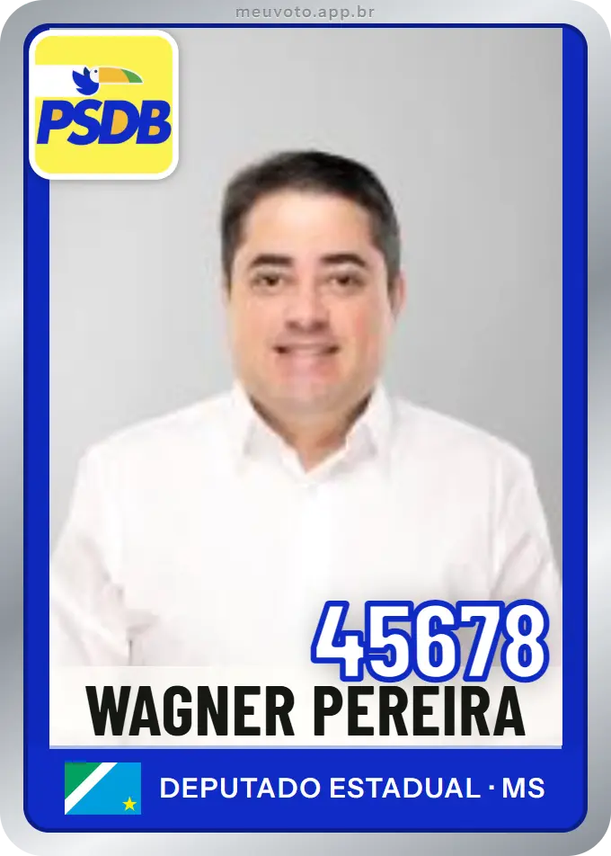 Carta de Wagner Pereira, número 45678, PSDB
