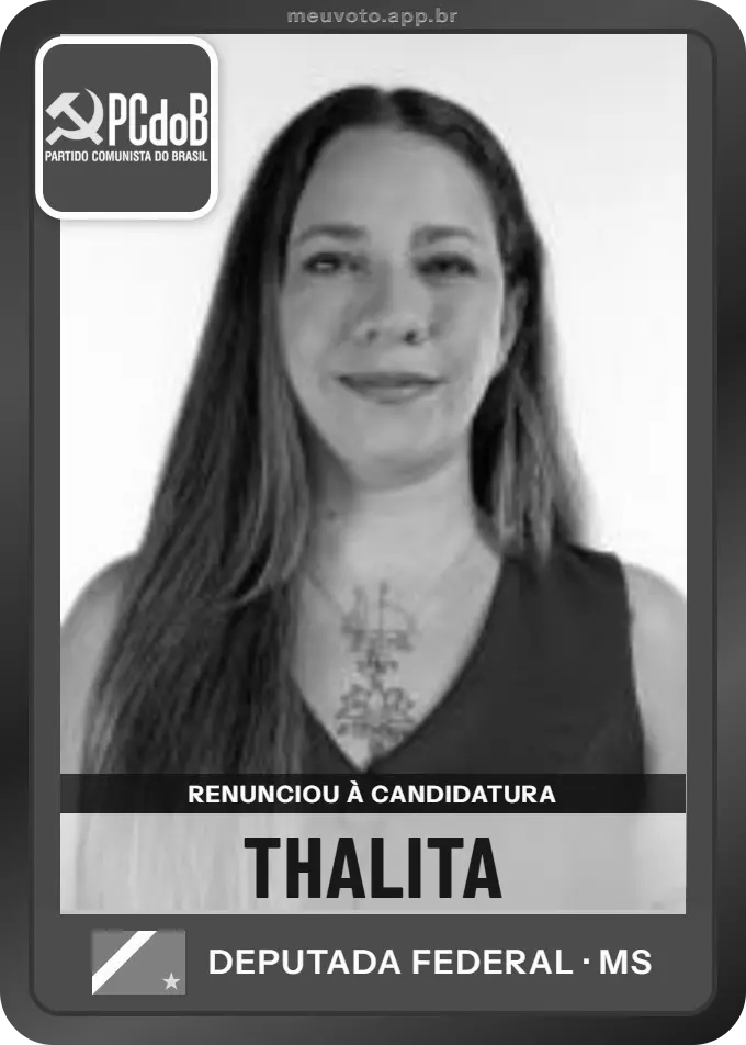 Carta de Thalita, PCdoB. Renunciou à candidatura e não vai à urna.