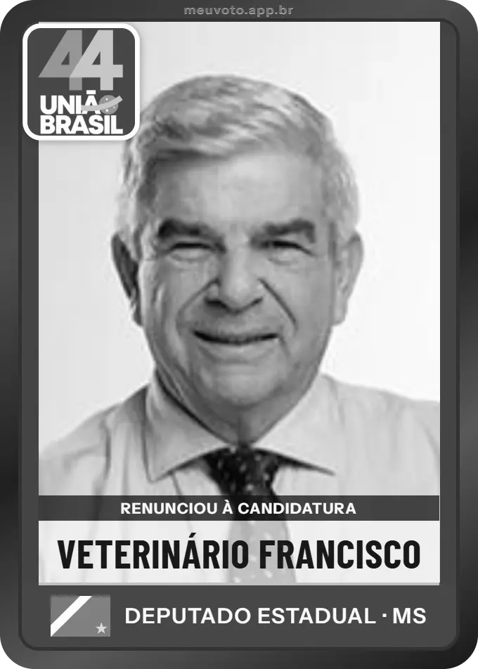 Carta de Veterinário Francisco, União. Renunciou à candidatura e não vai à urna.