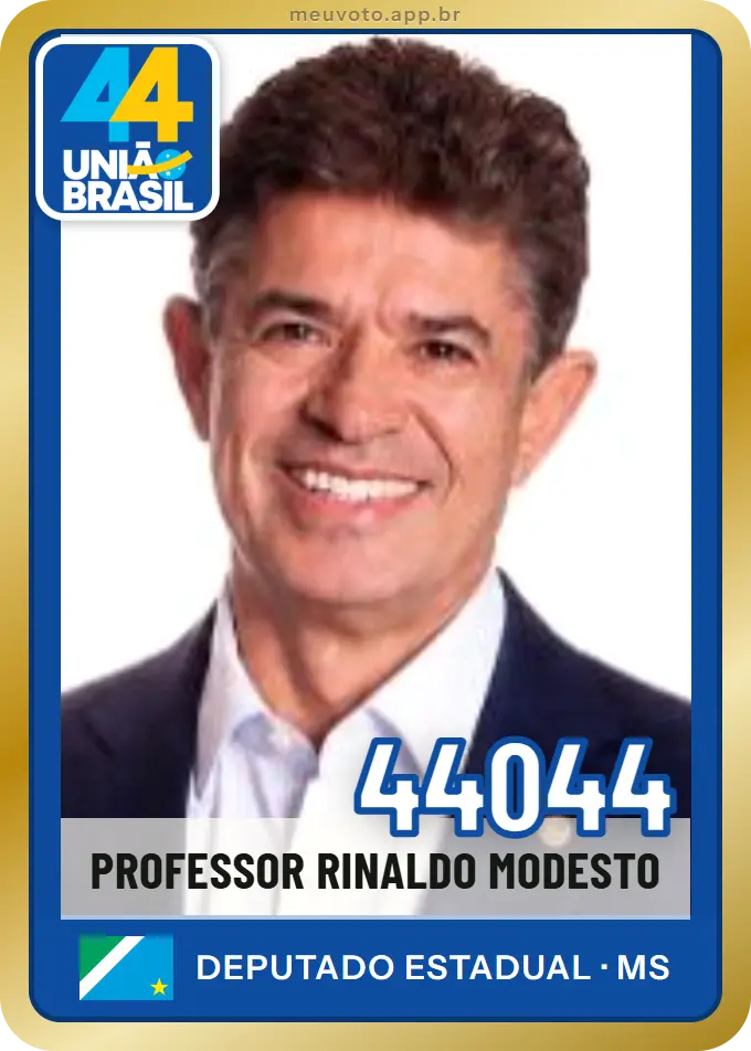 Carta de Professor Rinaldo Modesto, número 44044, União