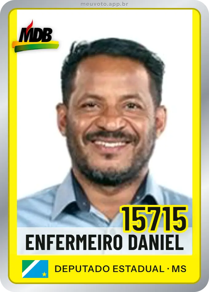 Carta de Enfermeiro Daniel, número 15715, MDB