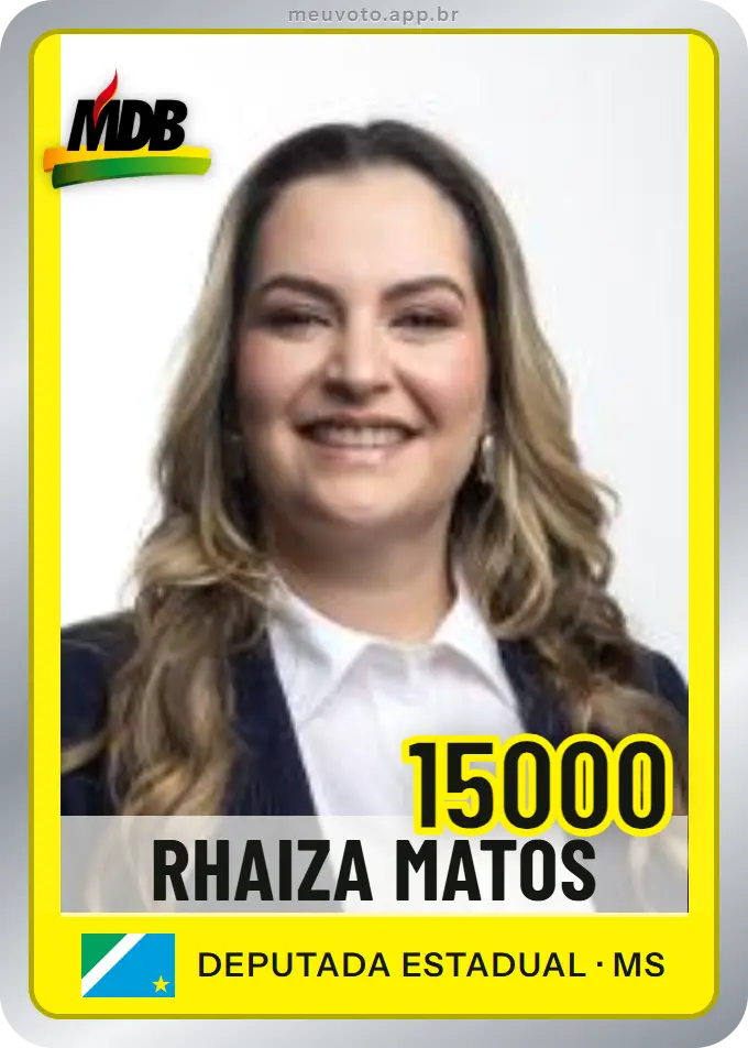 Carta de Rhaiza Matos, número 15000, MDB