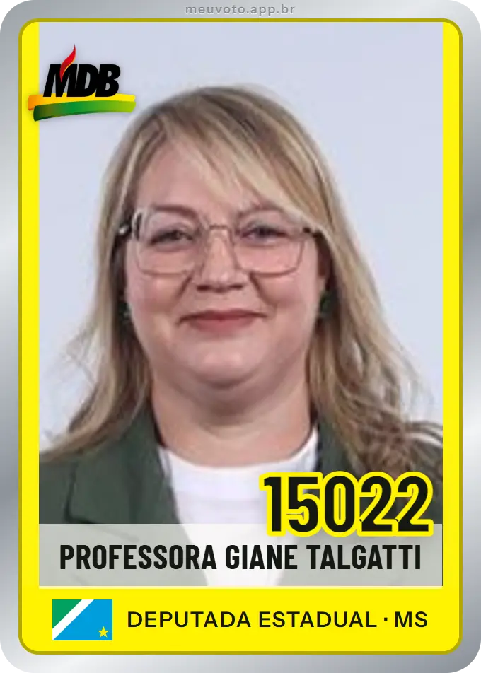 Carta de Professora Giane Talgatti, número 15022, MDB