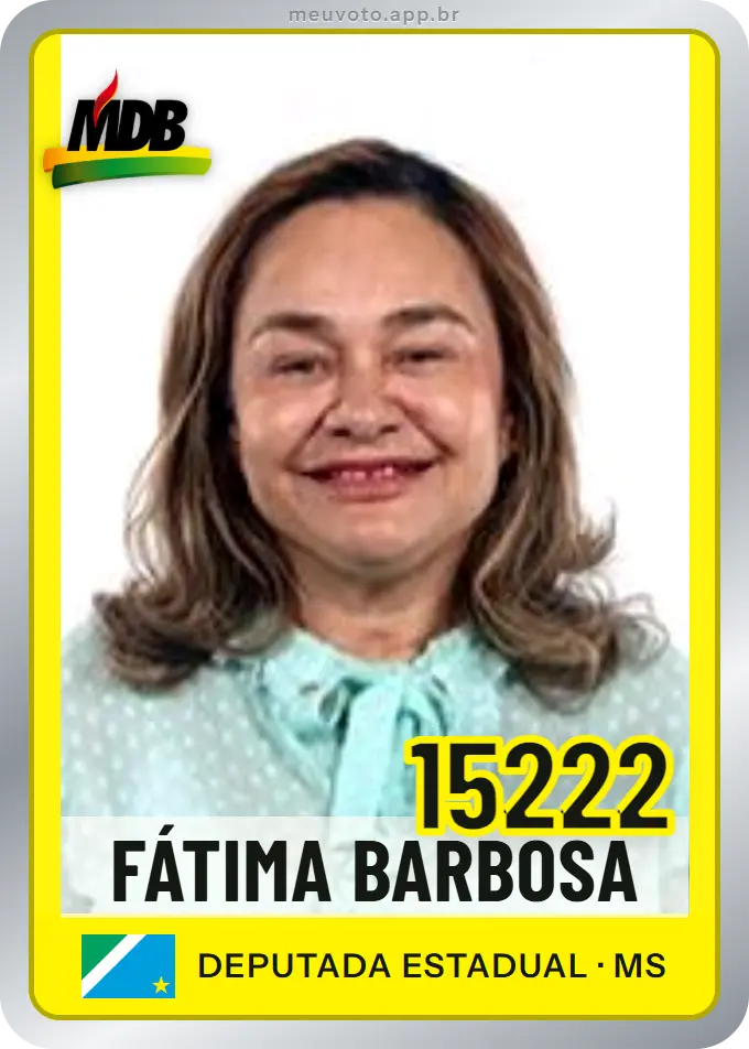 Carta de Fátima Barbosa, número 15222, MDB
