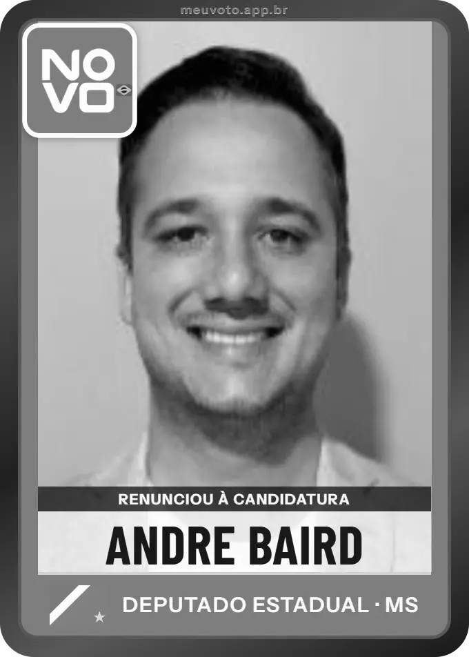 Carta de Andre Baird, Novo. Renunciou à candidatura e não vai à urna.