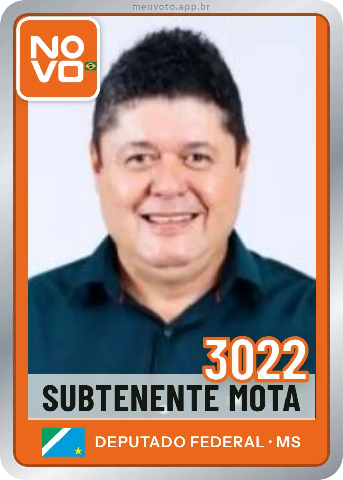 Carta de Subtenente Mota, número 3022, Novo