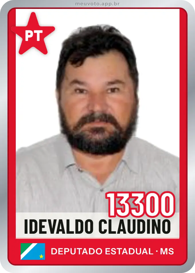 Carta de Idevaldo Claudino, número 13300, PT