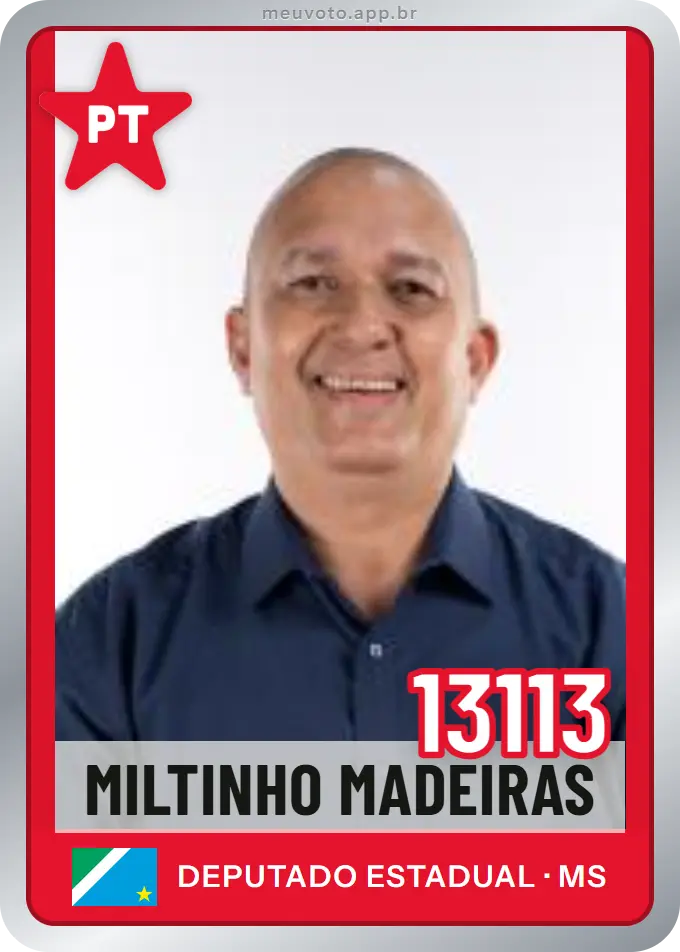 Carta de Miltinho Madeiras, número 13113, PT