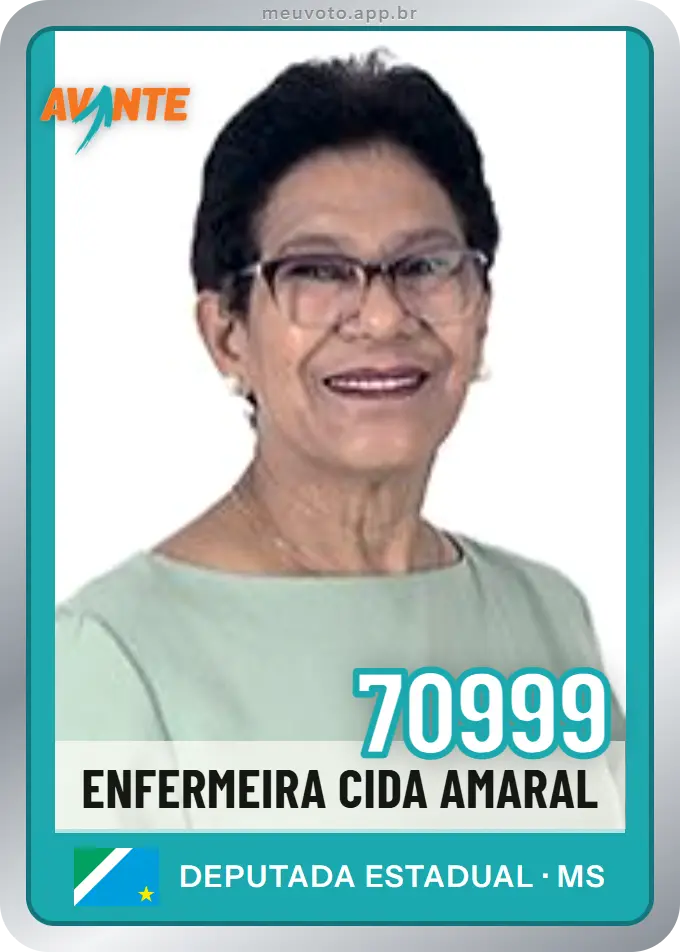 Carta de Enfermeira Cida Amaral, número 70999, Avante