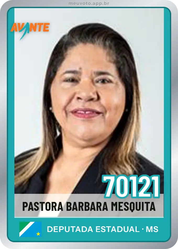 Carta de Pastora Barbara Mesquita, número 70121, Avante