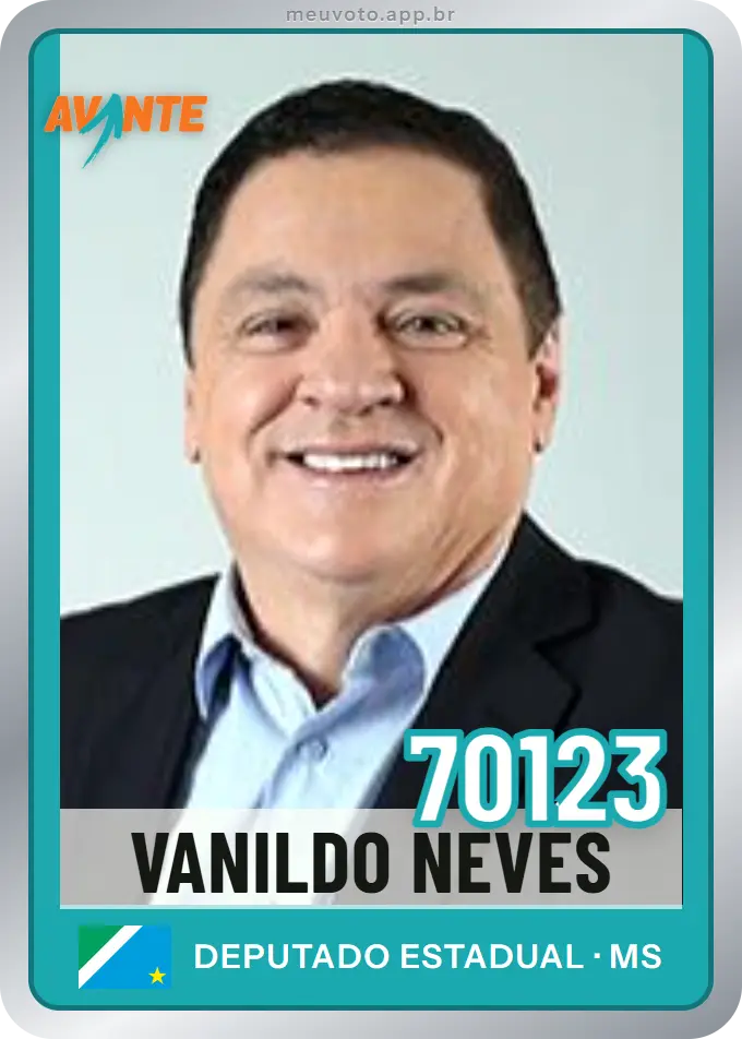 Carta de Vanildo Neves, número 70123, Avante
