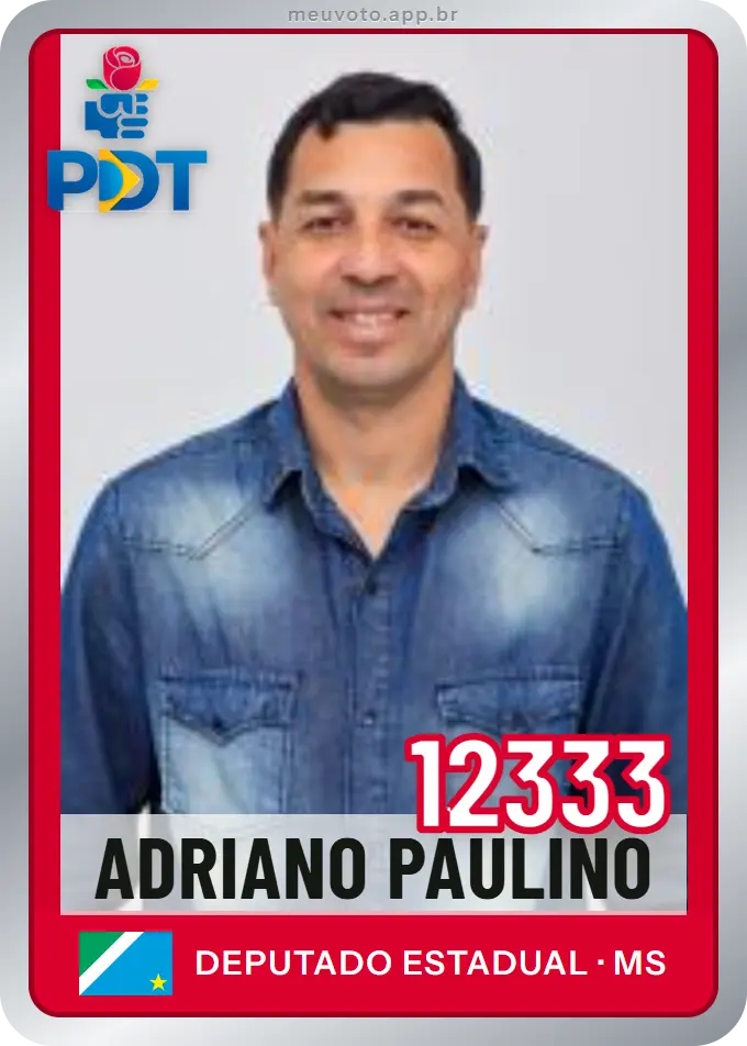 Carta de Adriano Paulino, número 12333, PDT