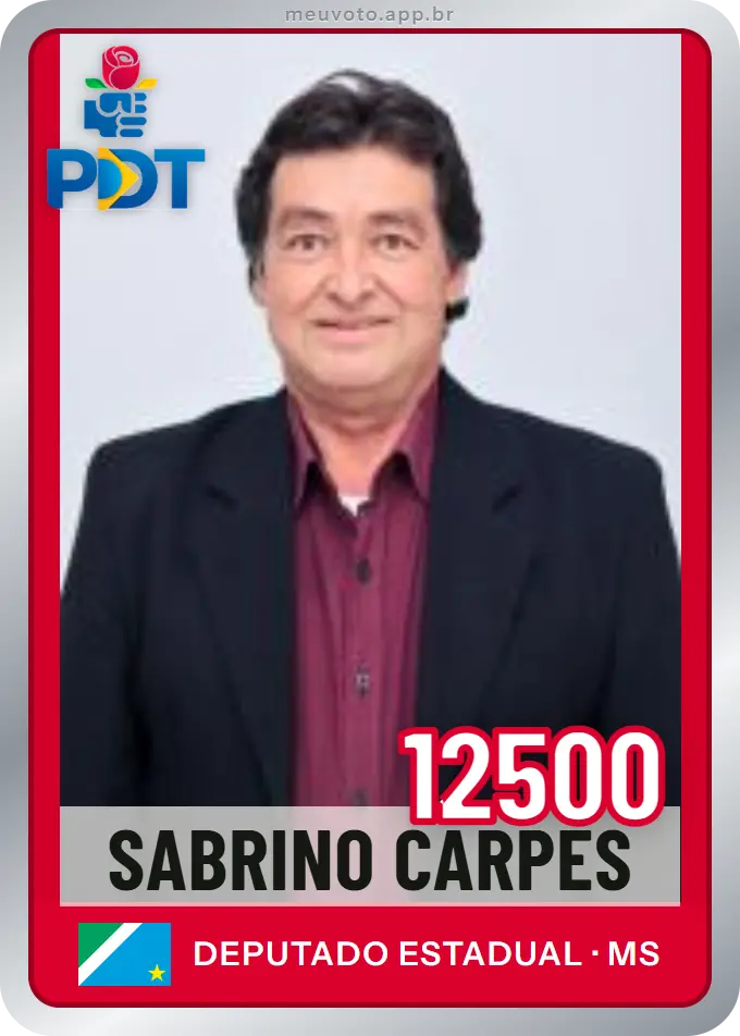 Carta de Sabrino Carpes, número 12500, PDT