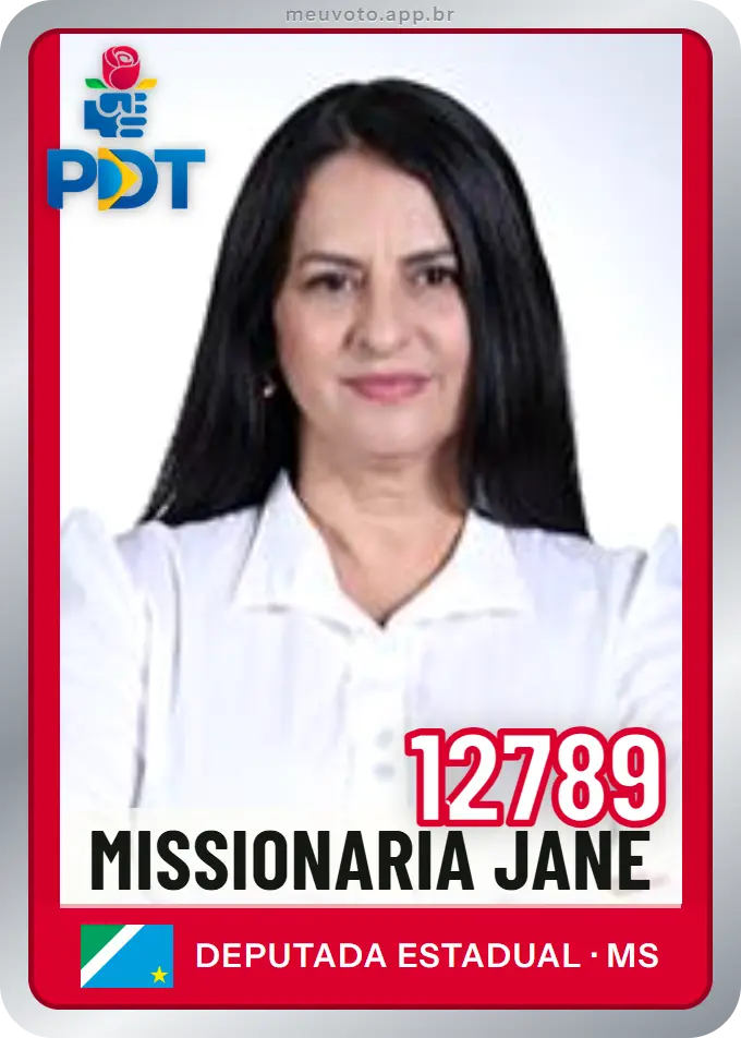 Carta de Missionaria Jane, número 12789, PDT