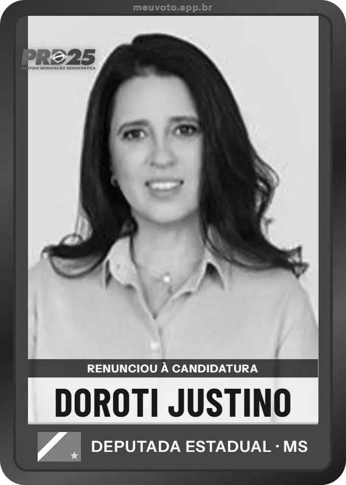 Carta de Doroti Justino, PRD. Renunciou à candidatura e não vai à urna.