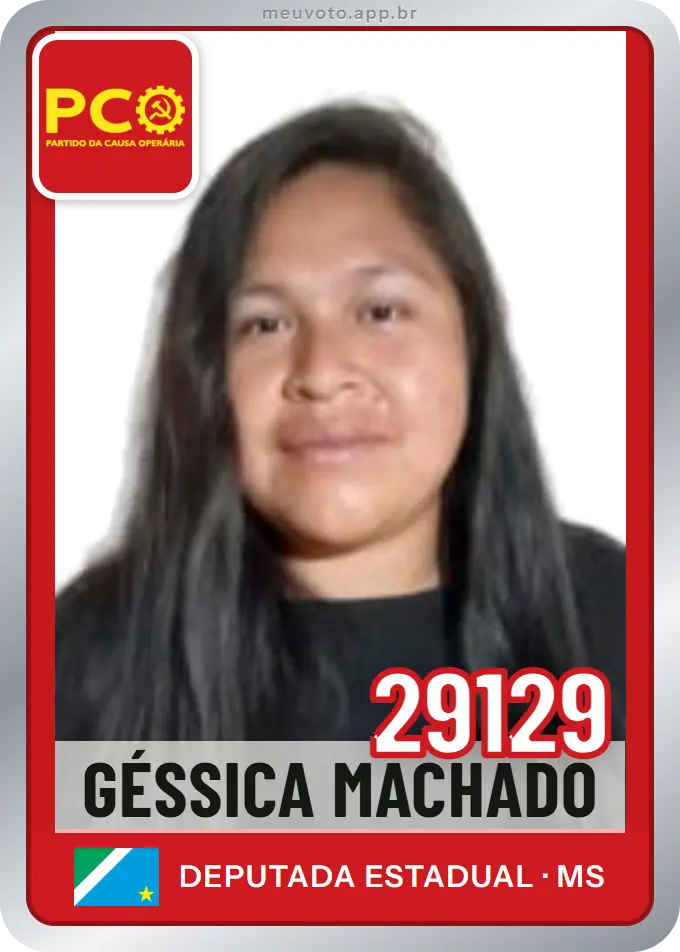 Carta de Géssica Machado, número 29129, PCO