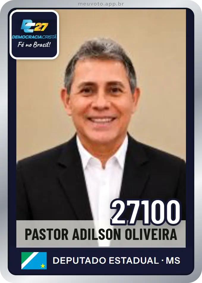 Carta de Pastor Adilson Oliveira, número 27100, DC