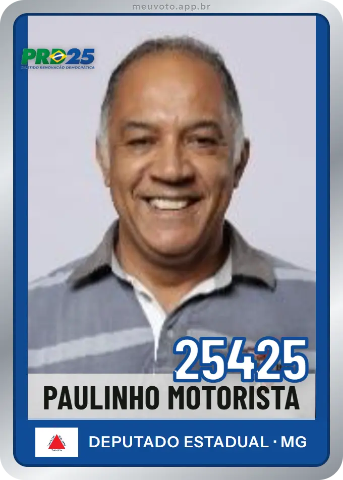 Carta de Paulinho Motorista, número 25425, PRD